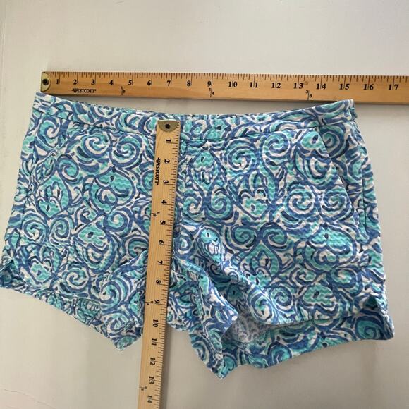 Lilly Pulitzer Women's Adie Chasing Tail Fish Shorts Size 2 Pockets Blue White - Picture 8 of 10